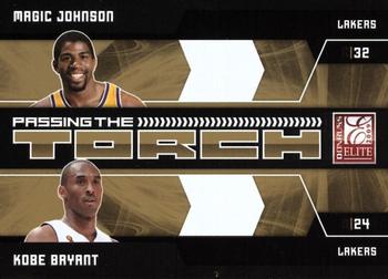 2009-10 Donruss Elite - Passing the Torch Gold #1 Magic Johnson / Kobe Bryant Front