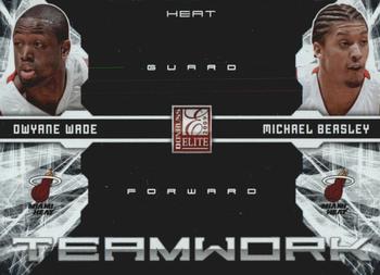 2009-10 Donruss Elite - Teamwork Combos #15 Dwyane Wade / Michael Beasley Front