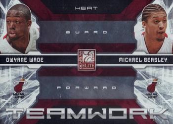 2009-10 Donruss Elite - Teamwork Combos Red #15 Dwyane Wade / Michael Beasley Front