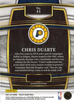 2021-22 Panini Select #41 Chris Duarte Back