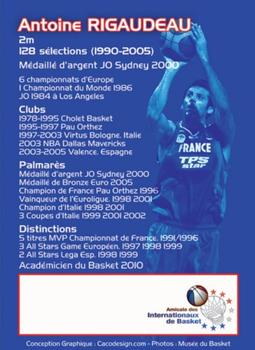 2014 Amicale des Internationaux de Basket Légendes du Basket Français: Série 3 #NNO Antoine Rigaudeau Back