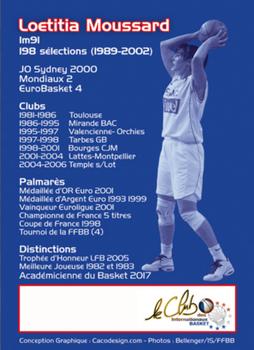 2018 Amicale des Internationaux de Basket Légendes du Basket Français: Série 6 #NNO Loetitia Moussard Back