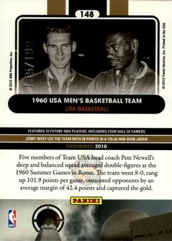 2010 Panini Hall of Fame - Black Border #148 1960 USA Men's Olympic Basketball Team Back