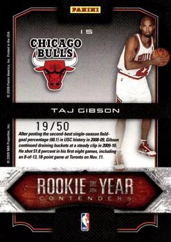2009-10 Panini Playoff Contenders - Rookie of the Year Contenders Black #15 Taj Gibson Back