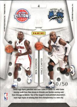 2009-10 Panini Playoff Contenders - Round Numbers Black #4 Ben Gordon / Vince Carter Back