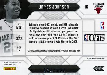 2009-10 Panini Prestige - NBA Draft Class Autographs Logos College #16 James Johnson Back