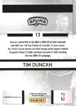 2009-10 Panini Prestige - Stat Stars #13 Tim Duncan Back