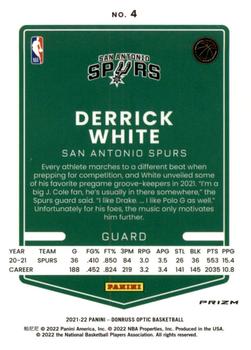 2021-22 Donruss Optic - Blue Velocity #4 Derrick White Back