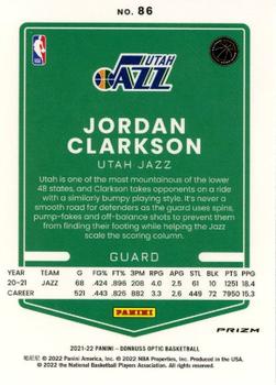 2021-22 Donruss Optic - Purple #86 Jordan Clarkson Back