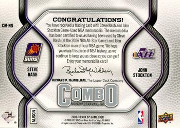 2009-10 SP Game Used - Combo Materials #CM-NS Steve Nash / John Stockton Back