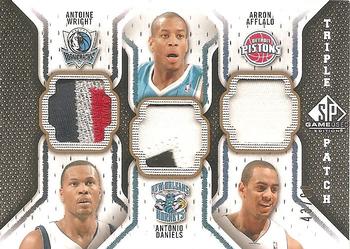 2009-10 SP Game Used - Triple Patch #TP-DWA Antonio Daniels / Antoine Wright / Arron Afflalo Front