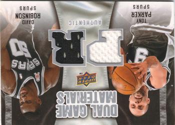 2009-10 Upper Deck - Dual Game Materials #DG-TD Tony Parker / David Robinson Front