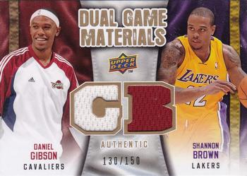 2009-10 Upper Deck - Dual Game Materials Gold #DG-DS Daniel Gibson / Shannon Brown Front