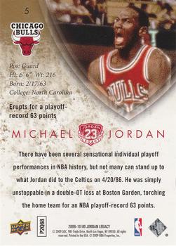 2009-10 Upper Deck Michael Jordan Legacy Collection #5 Michael Jordan Back