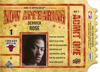 2009-10 Upper Deck - Now Appearing #NA-1 Derrick Rose Back