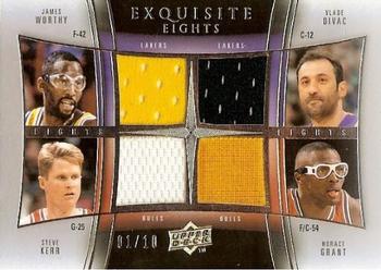 2009-10 Upper Deck Exquisite Collection - Eights #91FINL Scottie Pippen / Michael Cooper / Magic Johnson / Horace Grant / Vlade Divac / Steve Kerr / James Worthy / Michael Jordan Front