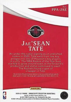 2020-21 Panini Immaculate Collection - Premium Patch Autographs Red #PPA-JAE Jae'Sean Tate Back