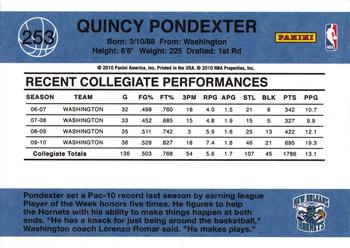 2010-11 Donruss #253 Quincy Pondexter  Back