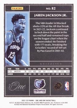 2021-22 Panini One and One - Red #82 Jaren Jackson Jr. Back