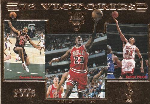 1996 Upper Deck Authenticated Chicago Bulls 72 Victories 22K Gold #NNO Chicago Bulls Front