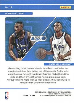2021-22 Panini Contenders Optic - Legendary Tandems Red Cracked Ice #12 Anfernee Hardaway / Shaquille O'Neal Back