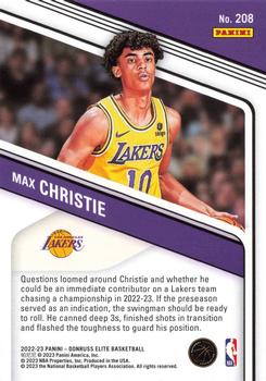 2022-23 Donruss Elite #208 Max Christie Back