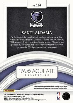 2021-22 Panini Immaculate Collection - Red #136 Santi Aldama Back