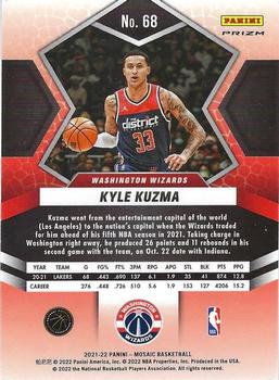 2021-22 Panini Mosaic - Green #68 Kyle Kuzma Back