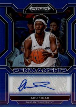 2022 Panini Prizm Draft Picks - College Penmanship Prizms Blue #CP-ABU Abu Kigab Front