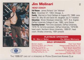 1996-97 Bradley Braves #2 Jim Molinari Back