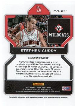 2022 Panini Prizm Draft Picks - Silver #45 Stephen Curry Back