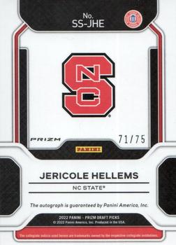 2022 Panini Prizm Draft Picks - Sensational Signatures Prizms Blue Ice #SS-JHE Jericole Hellems Back