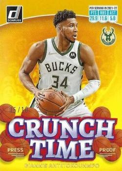 2022-23 Donruss - Crunch Time Gold Press Proof #5 Giannis Antetokounmpo Front
