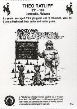 1992-93 Wyoming Cowboys Smokey #NNO Theo Ratliff Back