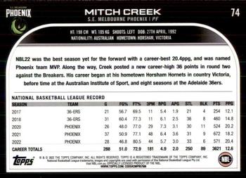 2022-23 Topps NBL #74 Mitch Creek Back
