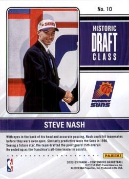 2022-23 Panini Contenders - Historic Draft Class Contenders #10 Steve Nash Back