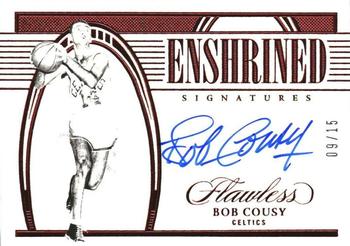 2021-22 Panini Flawless - Enshrined Signatures Ruby #ENS-BCU Bob Cousy Front