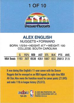 2004-05 2005 Denver NBA  All Star Game #1 Alex English Back