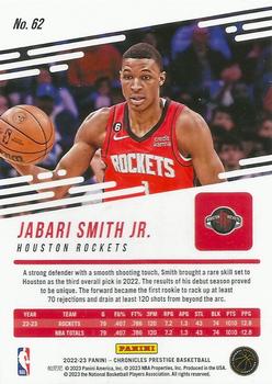 2022-23 Panini Chronicles #62 Jabari Smith Jr. Back