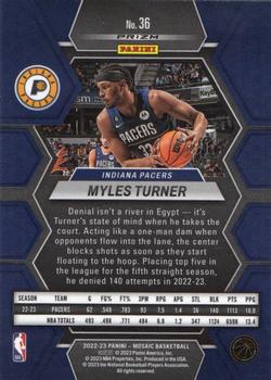 2022-23 Panini Mosaic - Mosaic #36 Myles Turner Back