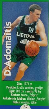 1999 Krepšinio Veidai #57 Dainius Adomaitis Front