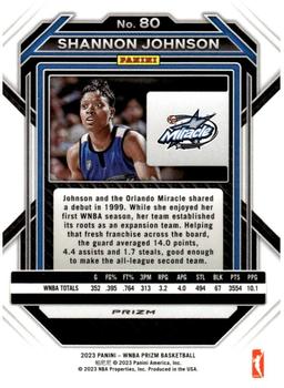 2023 Panini Prizm WNBA - Blue Wave #80 Shannon Johnson Back