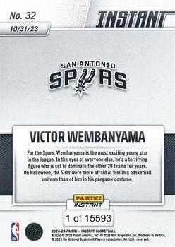 2023-24 Panini Instant NBA #32 Victor Wembanyama Back