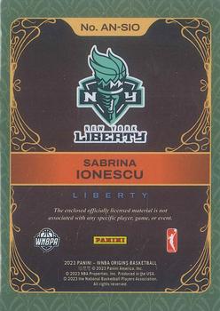 2023 Panini Origins WNBA - Art Nouveau Memorabilia #AN-SIO Sabrina Ionescu Back