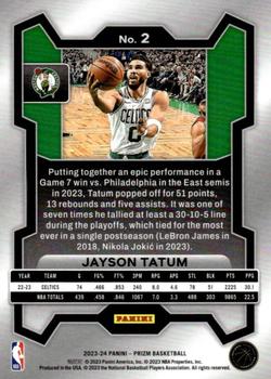 2023-24 Panini Prizm #2 Jayson Tatum Back