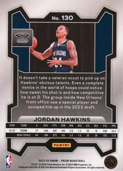 2023-24 Panini Prizm #130 Jordan Hawkins Back