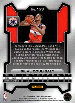 2023-24 Panini Prizm #153 Bilal Coulibaly Back