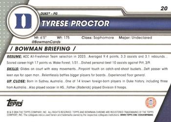2023-24 Bowman University Chrome - X-Fractor #20 Tyrese Proctor Back