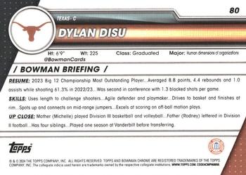 2023-24 Bowman University Chrome - Purple Shimmer Refractor #80 Dylan Disu Back