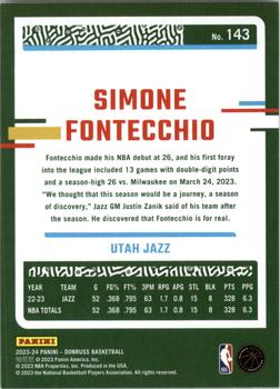 2023-24 Donruss - Silver Press Proof #143 Simone Fontecchio Back